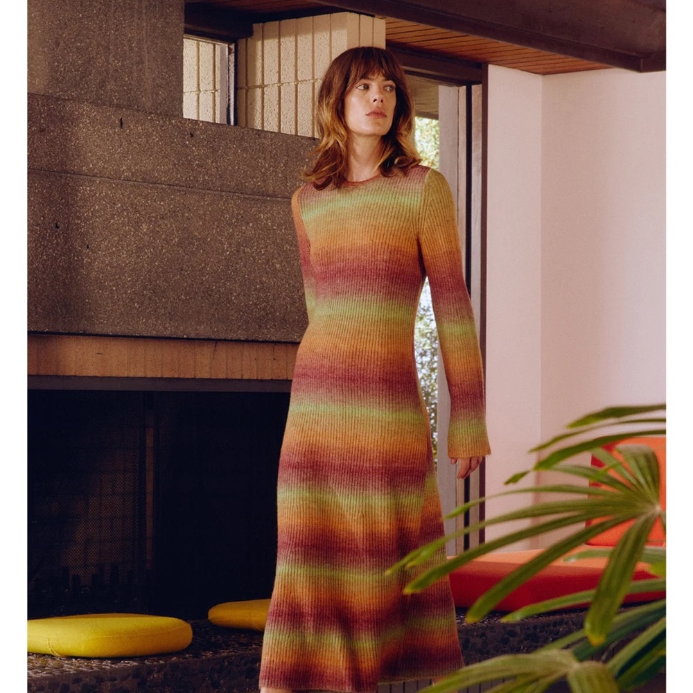Simon Miller Long Sleeve multicolor knit Axon Dress size M NWT